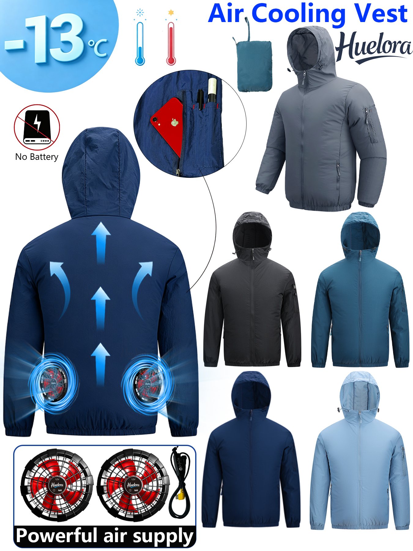 Fishing Hoodie - Męska kurtka z kapturem i USB
