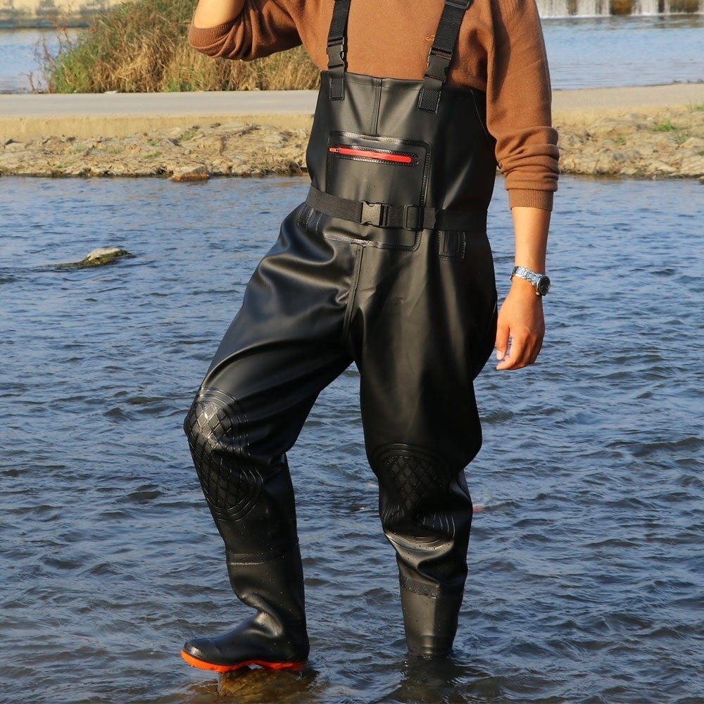 Fishing Pants Waterproof - Praktyczny kombinezon wędkarski z PVC, podwójne