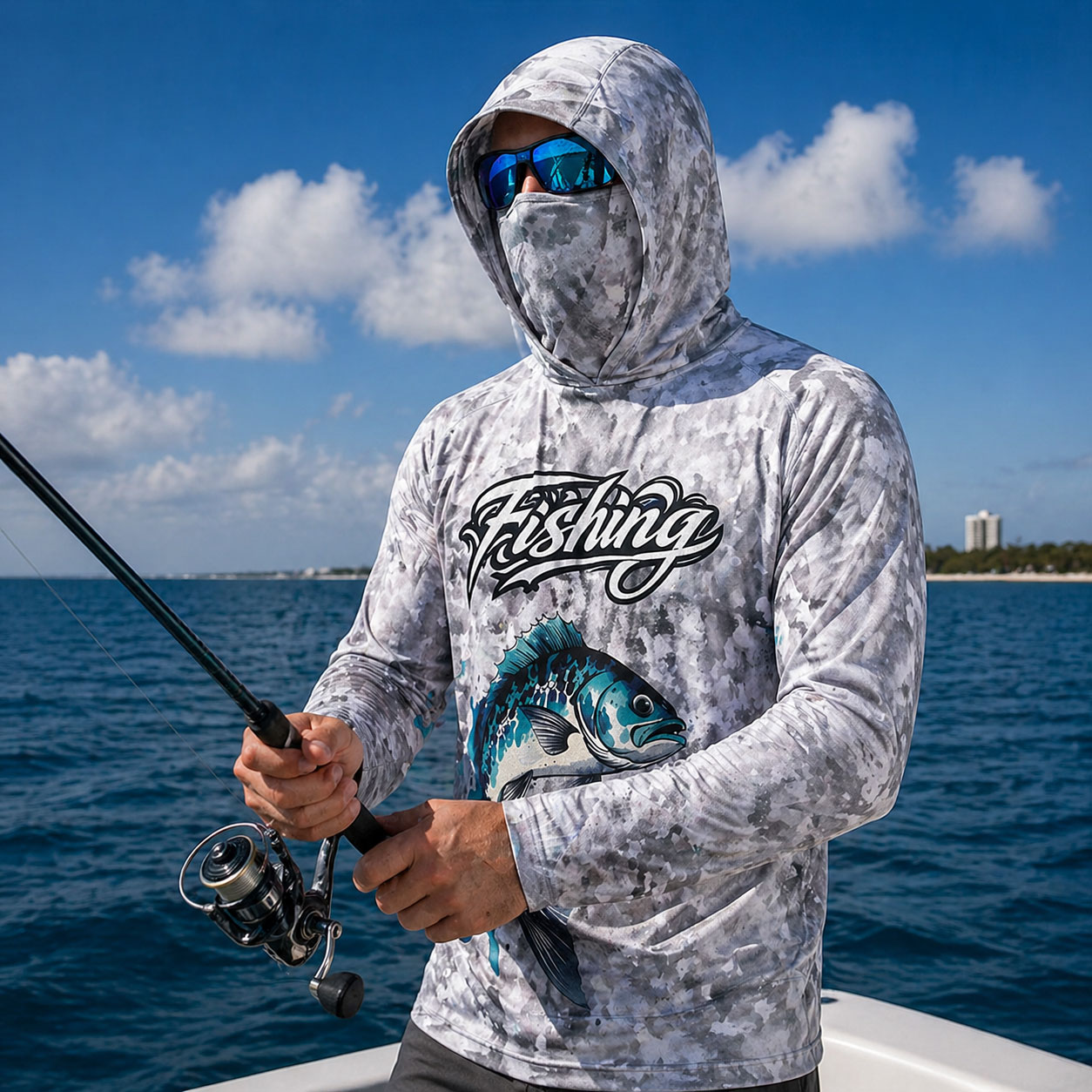 Fishing Hoodie - Koszulka wędkarska z kapturem męska odzież