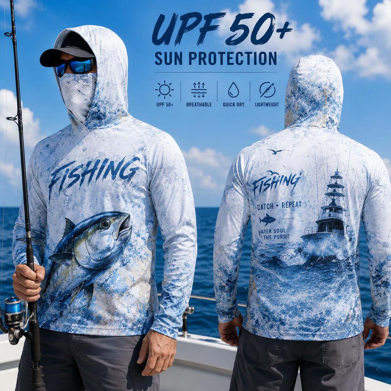 Męska koszulka wędkarska z kap – Fishing Hoodie recenzja i cena
